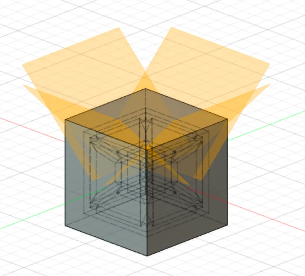Cube with 4 planes
