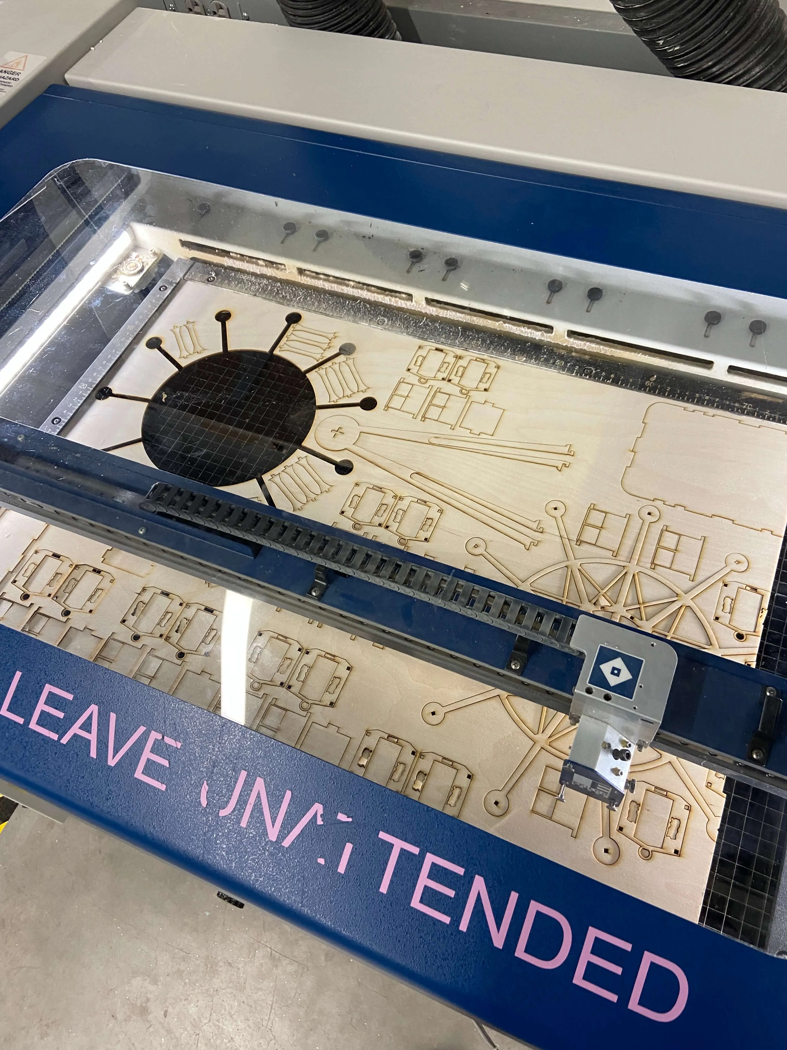 Parts being laser cut