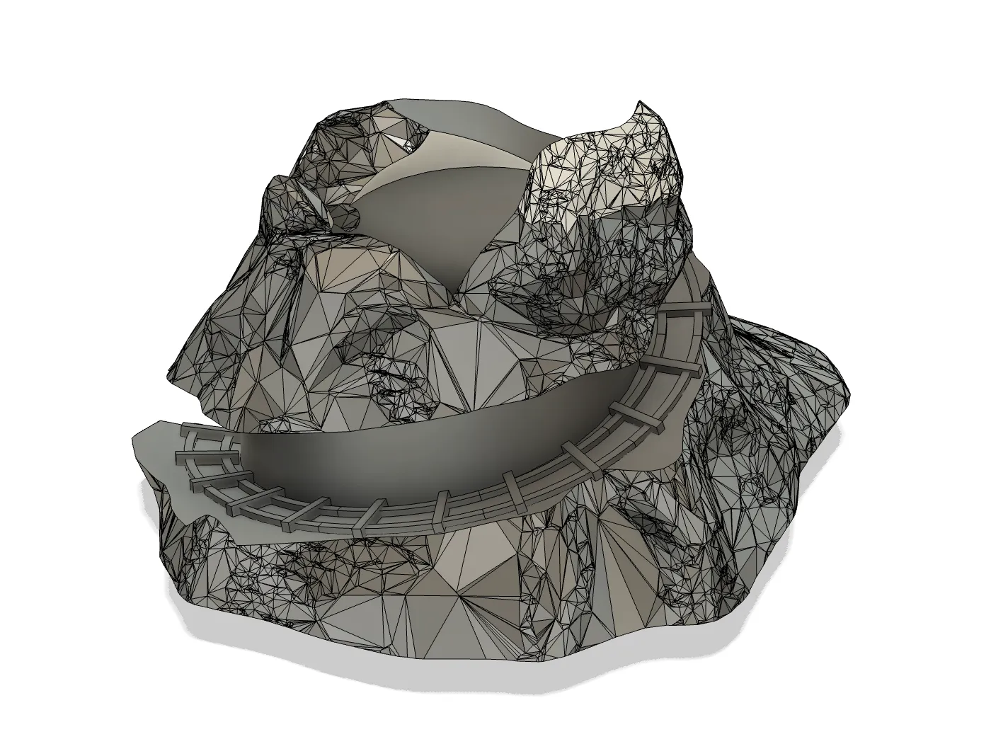 Mountain with trimmed track bars