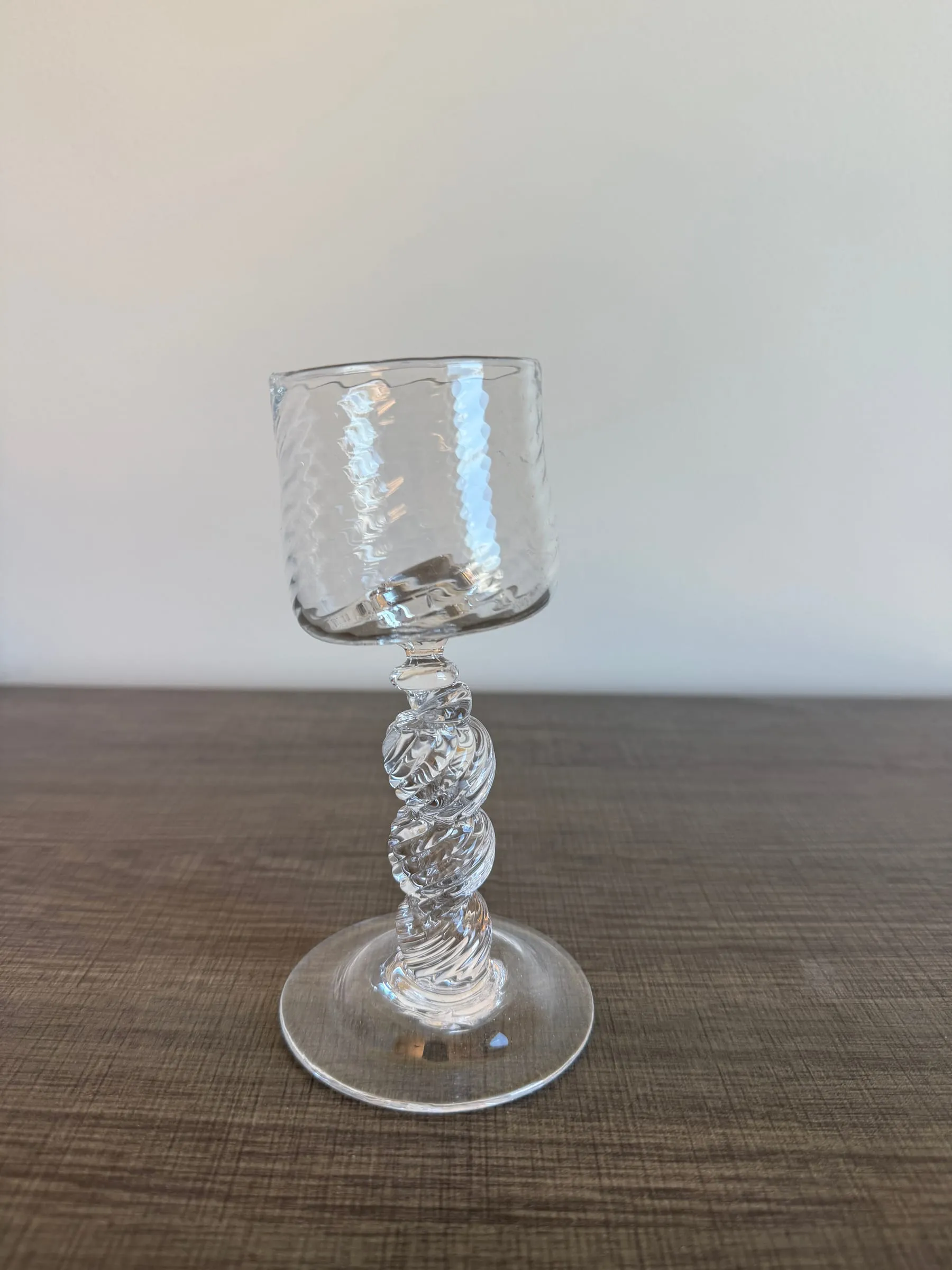 A small goblet with a twisted stem