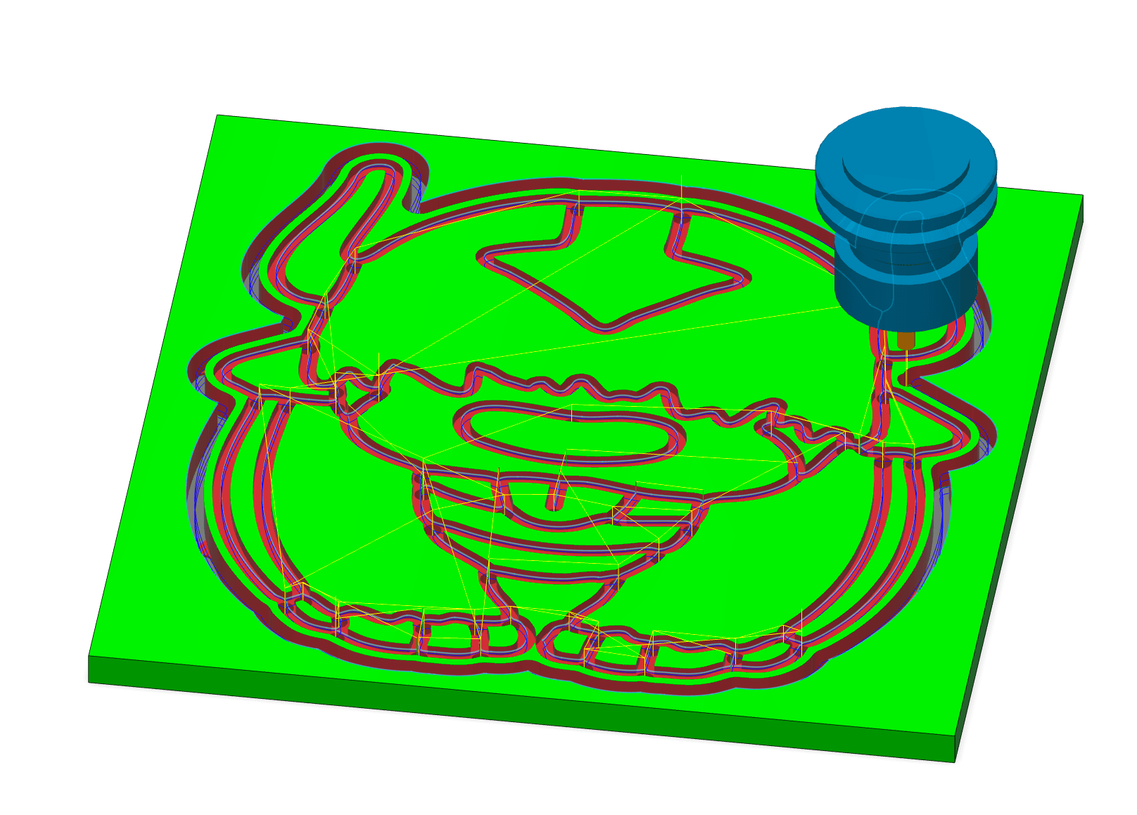 Simulated CAM job in Fusion 360