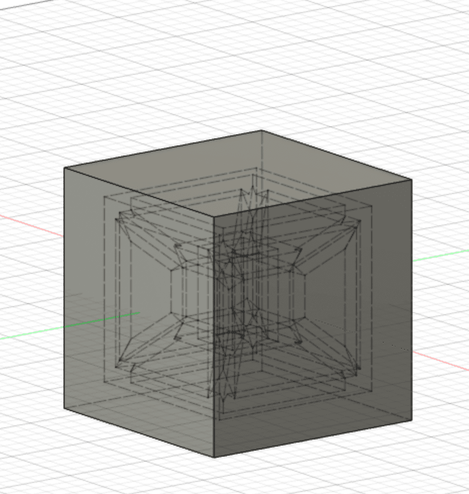 Cube with hypercube cut out