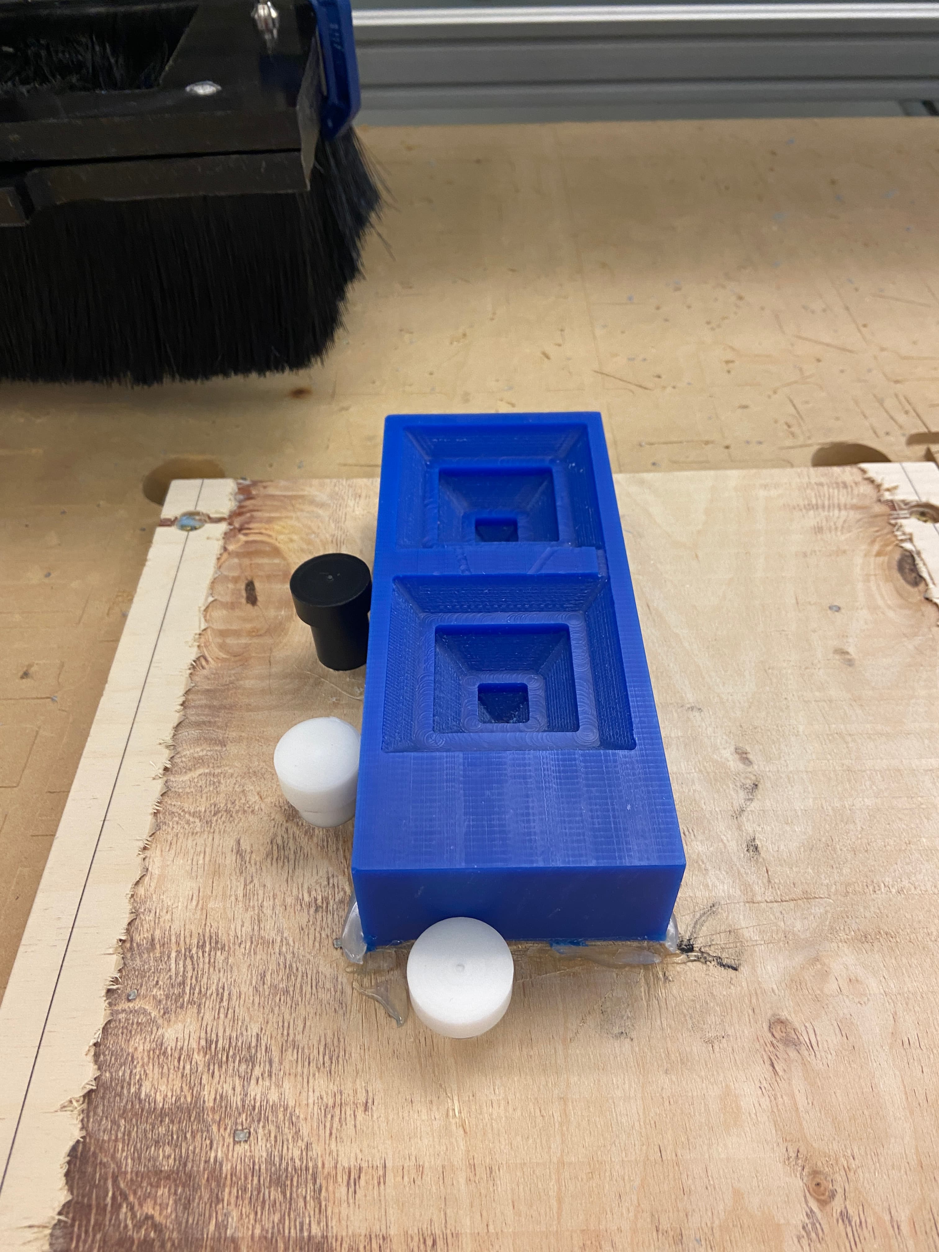 Wax block after being cut by Router
