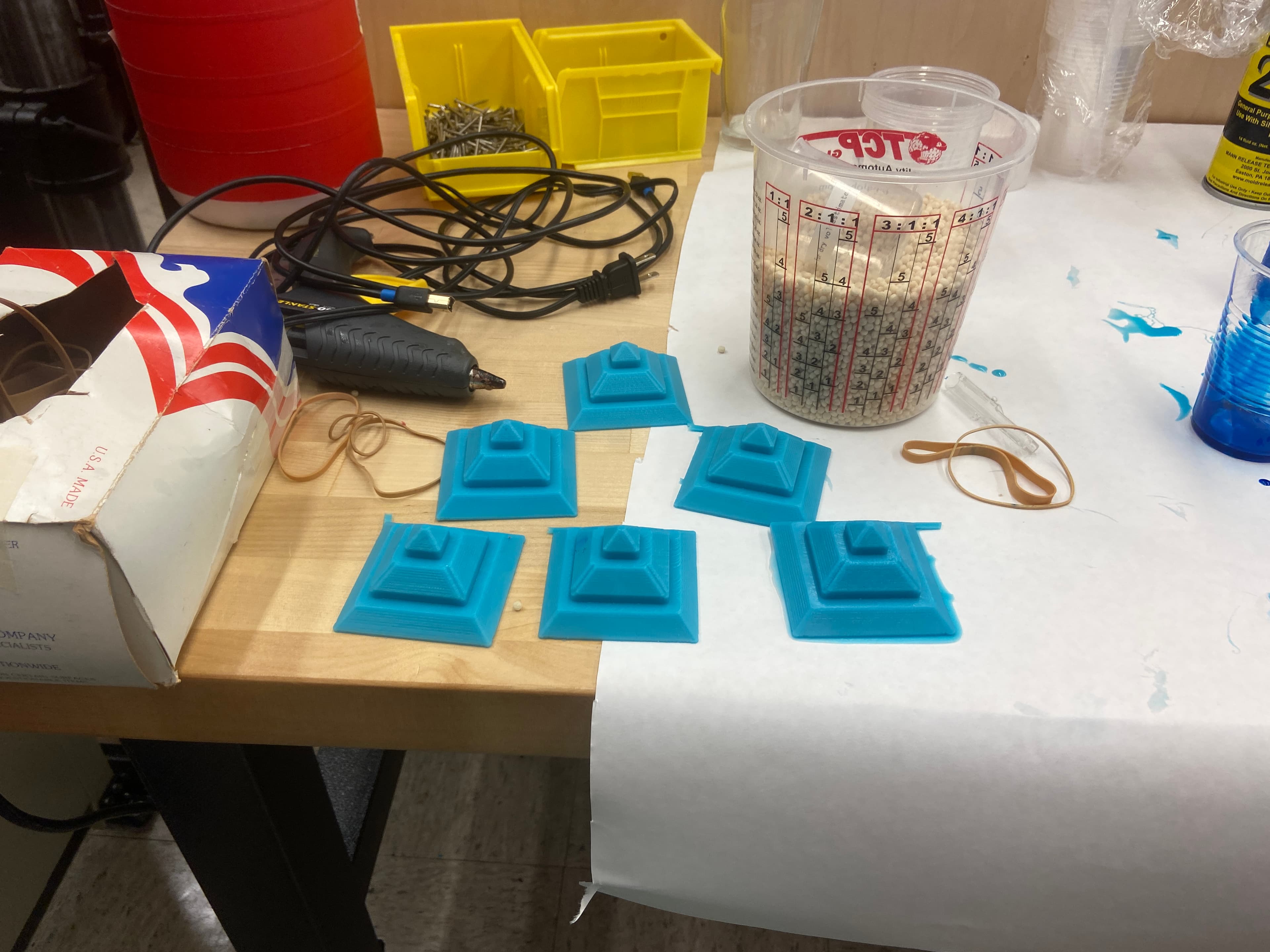 Two molded cube sides